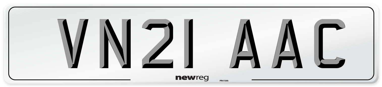 VN21 AAC Number Plate from New Reg